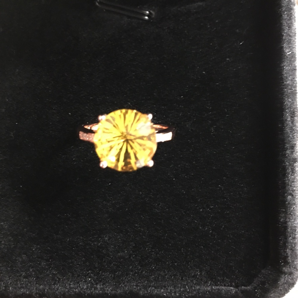 Certified Citrine Rose Gold Ring Necklace Set - Picture 8 of 17